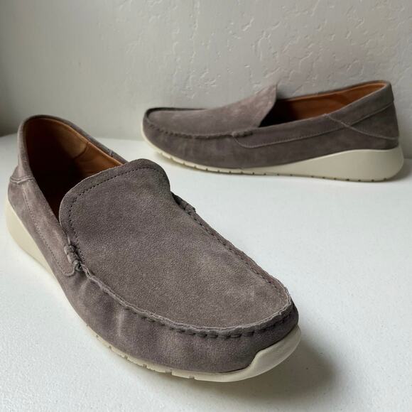 Olukai Ka\'a Suede Loafers Men\'s 14 Gray Drop-In Heel Minimalist Old Money NEW main image 10